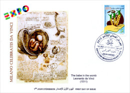 DZ 2014 FDC World Expo Milan 2015 Milano Expo - Da Vinci De Vinci Italia Italy Exposition Foetus Fetus Feto Baby - 2015 – Milaan (Italië)