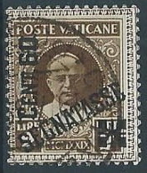 1931 VATICANO USATO SEGNATASSE 60 CENT SU 2 LIRE - W126 - Segnatasse