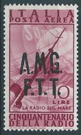 1947 TRIESTE A POSTA AEREA RADIO 10 LIRE MH * - W127 - Luftpost