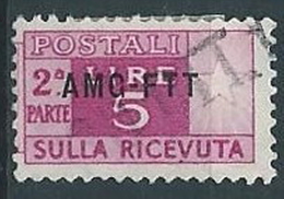 1949-53 TRIESTE A USATO PACCHI POSTALI 5 LIRE SEZIONE - W128 - Postal And Consigned Parcels