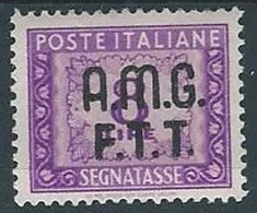 1947-49 TRIESTE A SEGNATASSE 8 LIRE MH * - W128 - Portomarken
