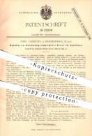 Original Patent - Carl Albrecht In Frankenthal , 1882 , Herstellung Komprimierter Pulver Für Apotheker , Apotheke !!! - Frankenthal