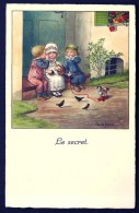 CPA ANCIENNE- FRANCE- ILLUSTRATION DE PAULI EBNER- "LE SECRET"-  ENFANTS- CHEVAL A ROULETTES- OISEAUX - Ebner, Pauli