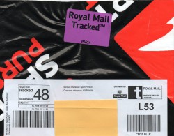 Great Britain 2015. Royal Mail Tracked Barcoded Postage Paid Parcel Cutting. 48 Hour Delivery, Unsigned - Storia Postale