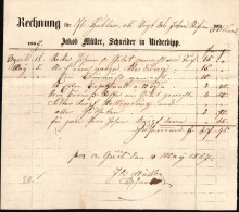 Alte Rechnung , Jakob Müller In Niederbipp  1867 , Schneider !!! - Niederbipp