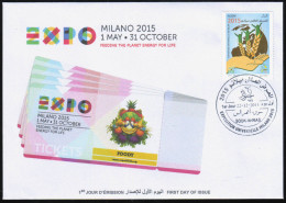 ARGELIA 2014 FDC World Expo Milan 2015 Milano Universal Expo - Italie Italia Italy Exposition Food Feeding Tickets - 2015 – Milaan (Italië)