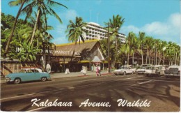 Honolulu Hawaii, Kalakaua Avenue Waikiki Street Scene, Auto, C1960s Vintage Postcard - Honolulu