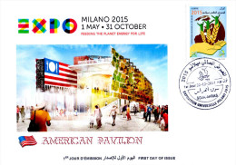 ARGELIA 2014 FDC  FDC Expo Milan 2015 Milano American Pavilion  Italia Italy Exposition Food USA America - 2015 – Milán (Italia)