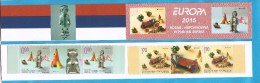 2015 EUROPA Bosnia Herzegowina Republika Srpska  OLD TOYS  KINDER ALTE SPIELZEUGE BOOKLET I  2 SETS- VG- APPENDIX - 2015