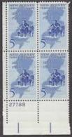 Plate Block -1964 USA New Jersey Tercentenary Stamp Sc#1247 Famous Philip Carteret Map - Números De Placas