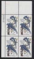 Plate Block -1963 USA John James Audubon Stamp Sc#1241 Famous Artist Painting Bird Magpie - Números De Placas