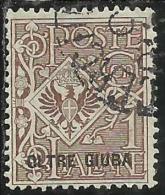 OLTRE GIUBA  1925 SOPRASTAMPATO  D´ITALIA ITALY OVERPRINTED CENT. 1 C USATO USED OBLITERE´ - Oltre Giuba