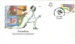 Olympische Spiele Barcelona Florett Fechten 1992 Ankara Pentathlon - Brieven En Documenten