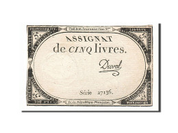 Billet, France, 5 Livres, 1793, Duval, TTB, KM:A76, Lafaurie:171 - Assignats