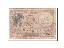 Billet, France, 5 Francs, 5 F 1917-1940 ''Violet'', 1939, 1939-09-28, B - 5 F 1917-1940 ''Violet''