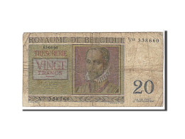 Billet, Belgique, 20 Francs, 1956, KM:132b, TB - Other & Unclassified