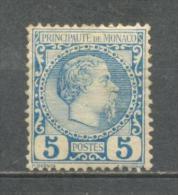 1885 MONACO 5C. CHARLES III MICHEL: 3 MH * - Neufs