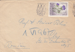 17952- ROCK BELL FLOWERS, STAMPS ON COVER, 1967, HUNGARY - Covers & Documents