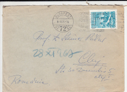 17956- BEIRUT TOWN, PLANE, STAMPS ON COVER, 1967, HUNGARY - Cartas & Documentos