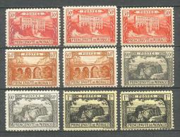 1922 - 1924 MONACO DEFINITIVES 9x Stamps MICHEL: 56-57, 59-60 MH * - Neufs