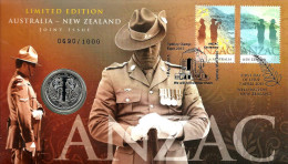 AUSTRALIA - NEW ZEALAND PNC 50 CENTS WWI ANZAC ARMY FRONT QEII BACK 1 YEAR TYPE 2015 UNC NR READ DESCRIPTION CAREFULLY!! - Sonstige & Ohne Zuordnung