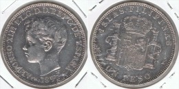 FILIPINAS ALFONSO XIII 1 PESO 1897 MANILA PLATA SILVER - Philippines