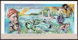 Niger 1998 Y&T 1191/3. Curiosité De Dentelure. Perforés « Annulé ». Cousteau, Pollution, Mérou, Plongeur Dauphins Phoque - Dauphins