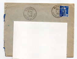 Cachet Manuel--37--Indre Et Loire--MONNAIE Du 9-11-1954--sur Marianne De Gandon 15f - Manual Postmarks