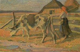 Arts - Peintures & Tableaux - Agriculture - Vaches - W. Merker - A.S.-M.& S.  N° 623 - état - Malerei & Gemälde