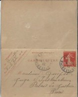 FRANCE :Y&T (o) N° ?  Semeuse 10c Rouge Date 217 - Letter Cards