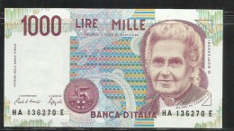 ITALIA REPUBBLICA 1990 BANCONOTA DA LIRE 1000 MONTESSORI  ITALIE ITALIEN ITALY - 1000 Liras