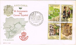 12695. Carta F.D.C. ANDORRA Española 1978. 50 Aniversario Correo Español - Briefe U. Dokumente