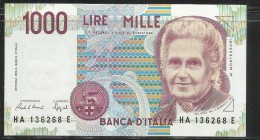 ITALIA REPUBBLICA 1990 BANCONOTA DA LIRE 1000 MONTESSORI  ITALIE ITALIEN ITALY - 1000 Liras