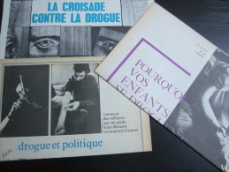 3 Articles Sur La Toxicomanie : Pourquoi Vos Enfants De Droguent (N. Obs, 1971) - Drogue & Politique /Croisade Contre La - Medizin & Gesundheit