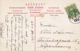 Sweden PPC Helsingborg Terrassen Deluxe HELSINGBORG 1910 Card Karte To Denmark (2 Scans) - Cartas & Documentos