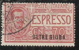 OLTRE GIUBA 1926 ESPRESSO SPECIAL DELIVERY CENT.  70 C USATO USED OBLITERE' - Oltre Giuba