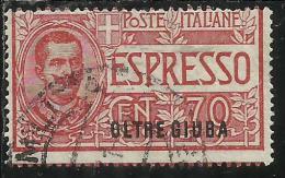 OLTRE GIUBA 1926 ESPRESSO SPECIAL DELIVERY CENT.  70 C USATO USED OBLITERE´ - Oltre Giuba