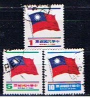 ROC+ China Taiwan 1978 Mi 1264 1266 1269 Nationalflagge - Gebruikt
