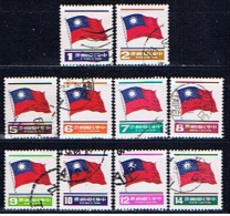 ROC+ China Taiwan 1981 Mi 1411 1413 1416-23 Nationalflagge - Gebraucht