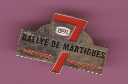 44257-Pin's.Rallye Automobile.Martigues.1991.signé Lygea Aix En Provence.. - Rallye