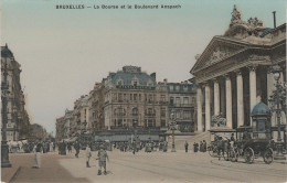 CPA - AK Brüssel Bruxelles La Bourse Et Le Boulevard Anspach Boerse Bank Börse Tram Tramway Strassenbahn - Transport Urbain En Surface