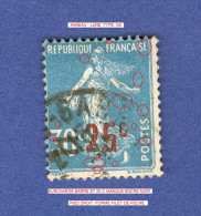 1926 / 1927  N° 217  SEMEUSE FOND PLEIN SURCHARGES OBLITÉRÉ 4.00 € ++ - Usados