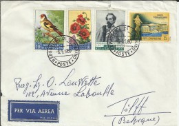 SAN MARINO CC 1960 SELLOS PAJARO AVE FLOR GARIBALDI FERIA MILAN - Storia Postale