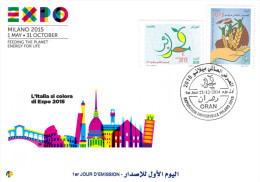 ALG Algeria - N° 1703/4 FDC Exposition Universelle De Milan 2015 Italie - World Exposition Milano 2015 Italy Italia ** - 2015 – Milan (Italie)