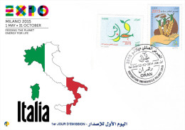 ALG Algeria - N° 1703/4 FDC Exposition Universelle De Milan 2015 Italie - World Exposition Milano 2015 Italy Italia ** - 2015 – Milaan (Italië)