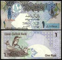 (!) Qatar 1 Riyal,UNC  - Bird - Qatar