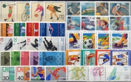 10 Sport Set BRD ** 67€ Olympiade Sportler Leichtathletik Ringen Fußball Hochsprung  Boxen Turnen Olympic Lot Of Germany - Autres & Non Classés