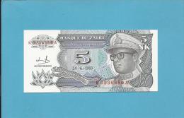 ZAIRE - 5 NOUVEAUX MAKUTA - 24/06/1993 - Pick 48 - Sign. 9  - UNC. - Mobutu - 2 Scans - Zaïre