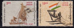 India Used 2001, 2v, International Fleet Review, Ship,  As Scan - Used Stamps