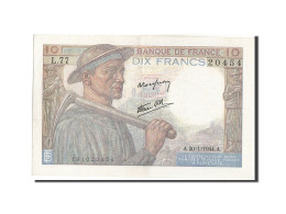 Billet, France, 10 Francs, 10 F 1941-1949 ''Mineur'', 1944, 1944-01-20, SPL - 10 F 1941-1949 ''Mineur''